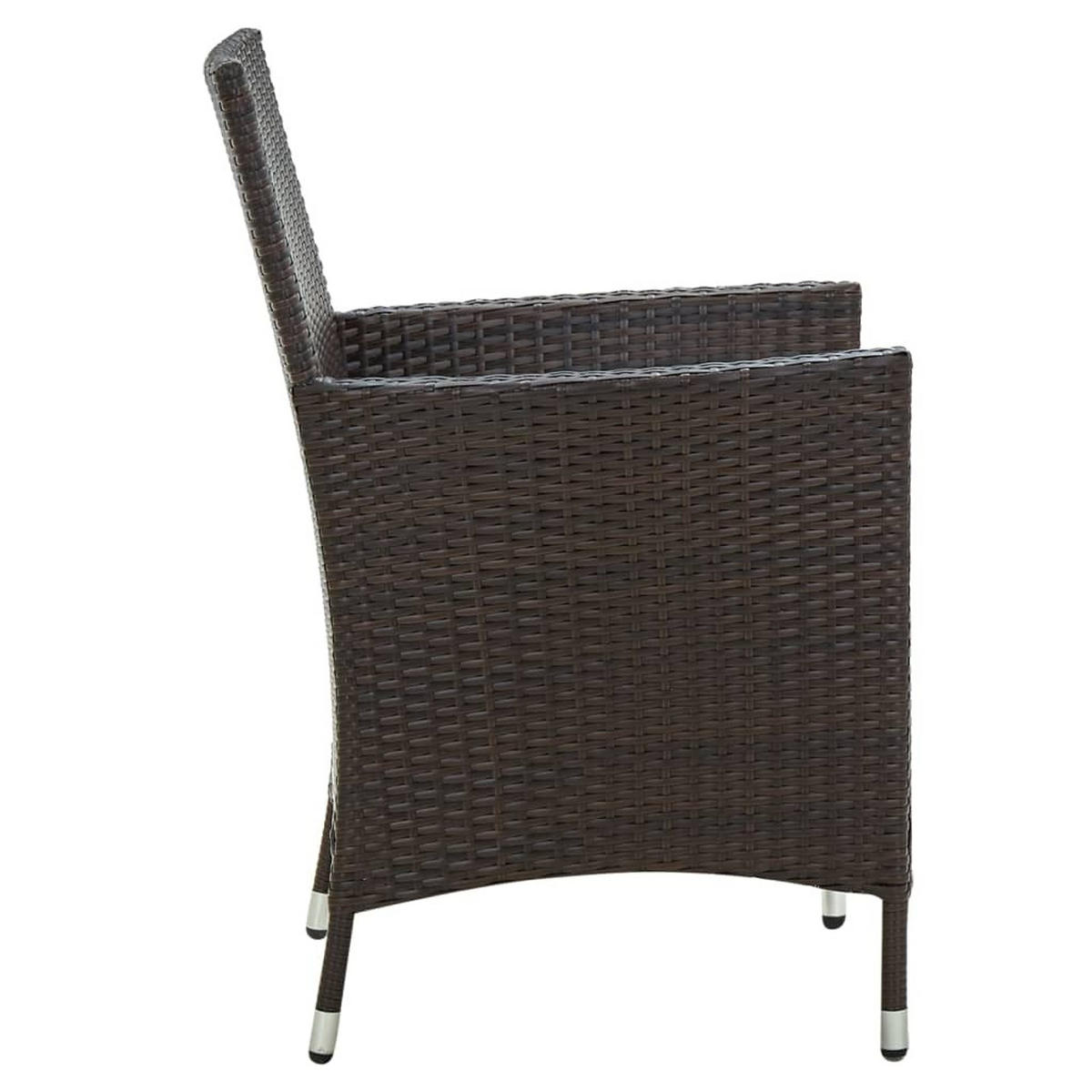 GARTENSTÜHLE mit Sitzpolster 4 Stk. Poly Rattan Braun - Braun/Weiß, Textil (61/88/60cm) - furnicato
