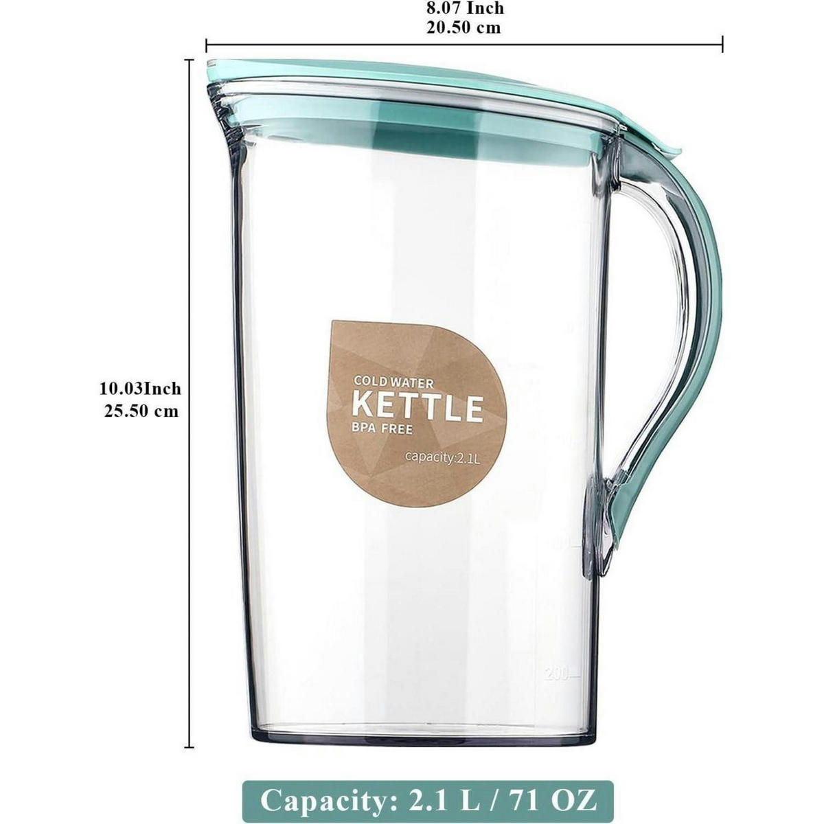 KARAFFE 2,1 L Blau BPA-frei - Transparent, Kunststoff (205/255cm)