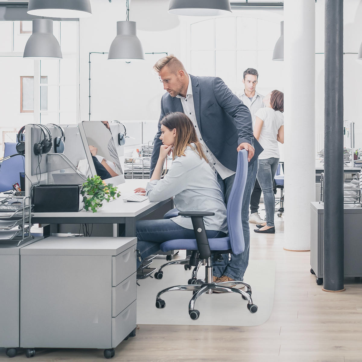 BODENSCHUTZMATTE - Transparent, Kunststoff (75/120cm) - Relaxdays