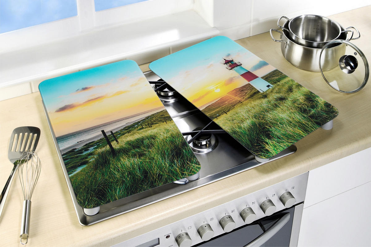 HERDABDECKPLATTEN Glas Lighthouse 52/30/1,8 cm - Multicolor, Glas (30/1.8/52cm) - Maximex