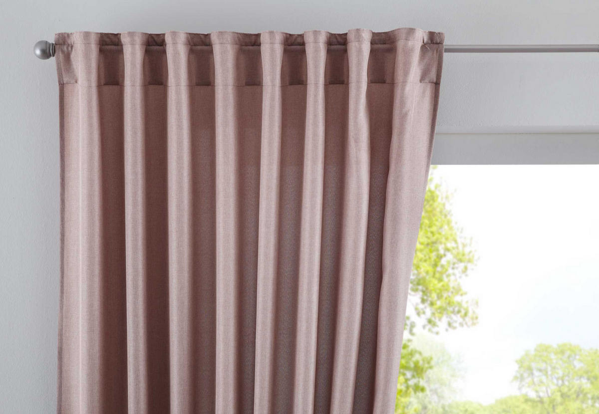 SCHLAUFENGARDINE »Jena« HxB 225x140 cm Taupe - Taupe, Textil (140/225cm) - Gardinenbox