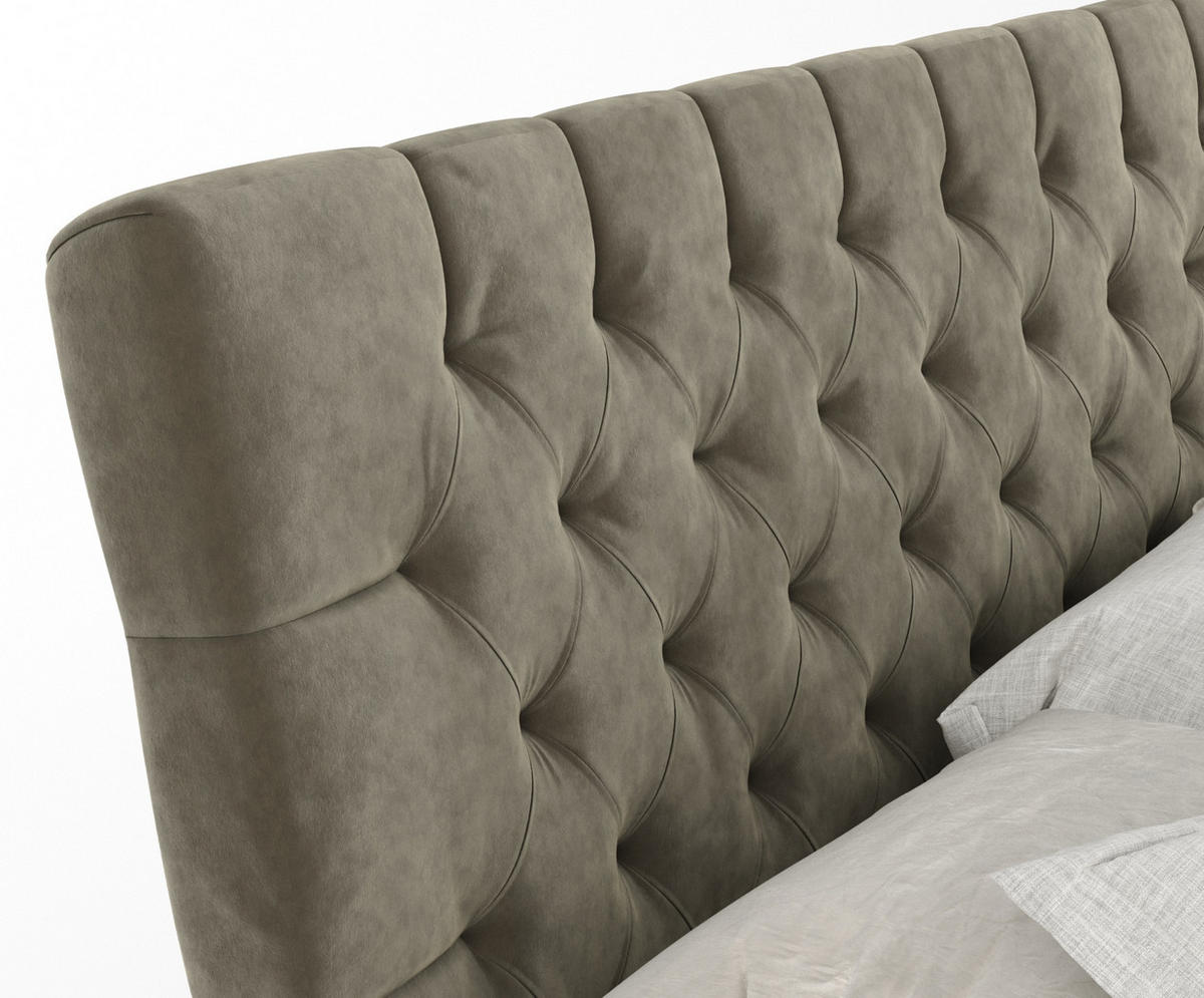 BOXSPRINGBETT Seraphine Taupe 160/200 cm - Taupe/Schwarz, Holz/Holzwerkstoff (160/200cm) - Maison de Reve