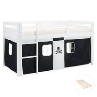 HOCHBETT Lattenrost 90/200 cm Pirat - Schwarz/Weiß, Holz (90/200cm) - Homestyle4u