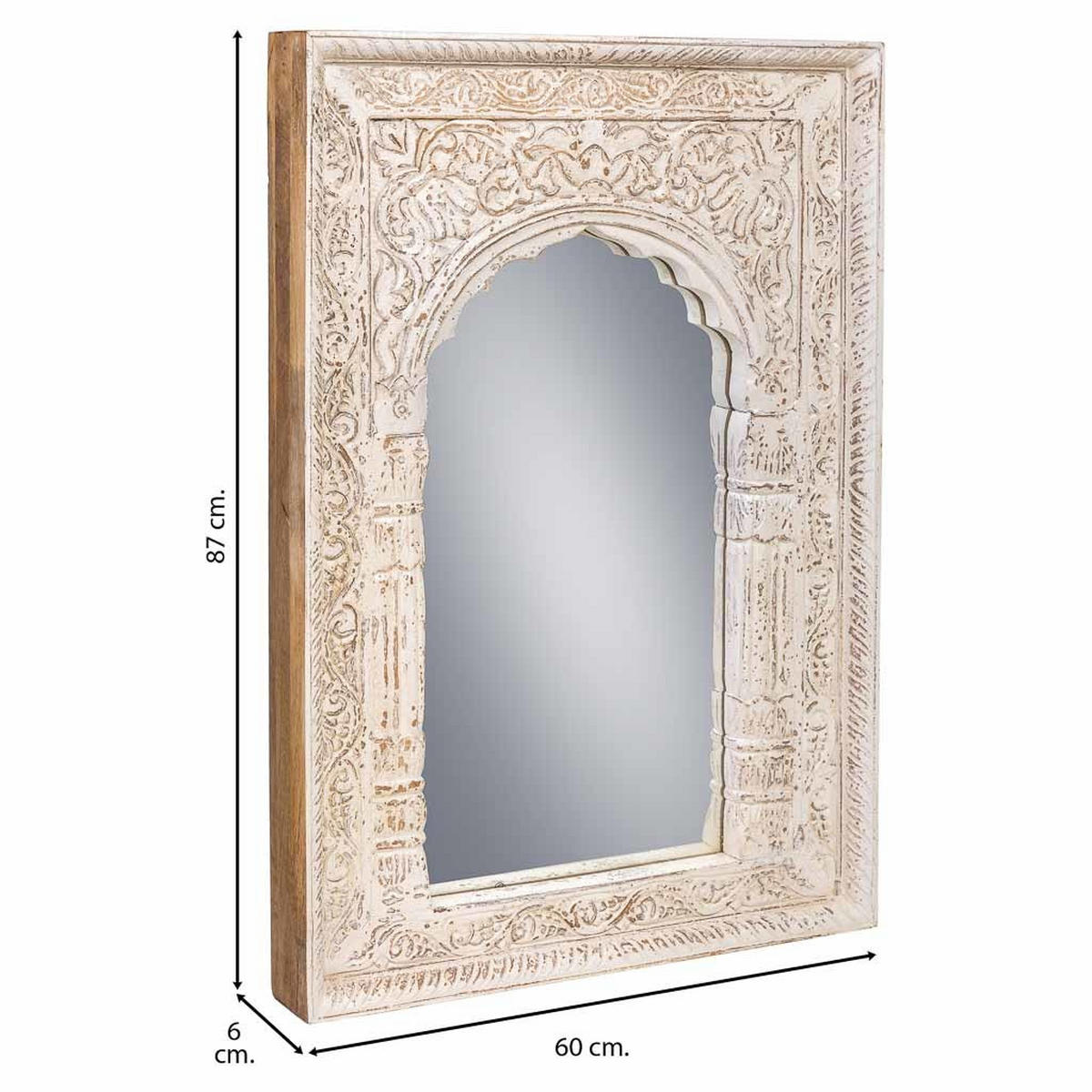 SPIEGEL aus Holz 60x6x87 cm - Weiß, Holz (87/60/6cm) - Wanderlust