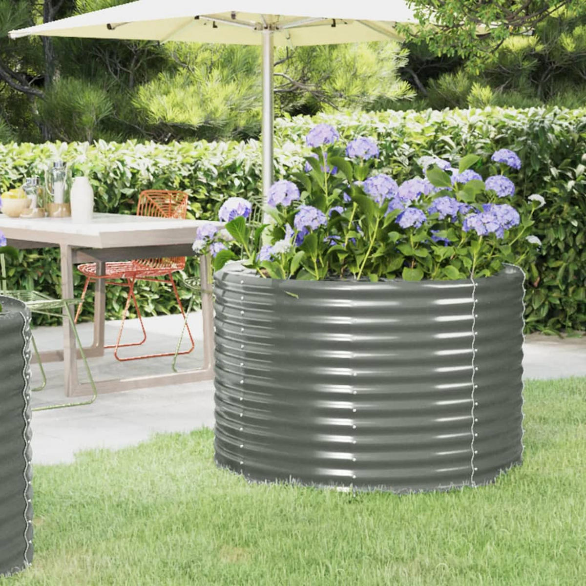 HOCHBEET Verzinkter Stahl 100x100x68 cm Grau - Grau, Metall (100/68/100cm) - furnicato