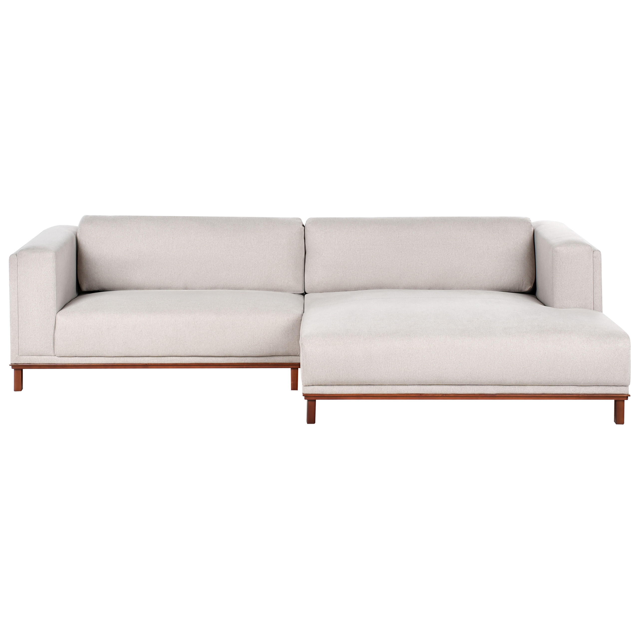Beliani Ecksofa Hellbraun, Beige 310x155 cm