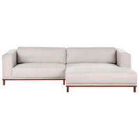ECKSOFA 4-Sitzer Stoff Hellbeige linksseitig Veng - Hellbraun/Beige, Textil (310/155cm) - Beliani