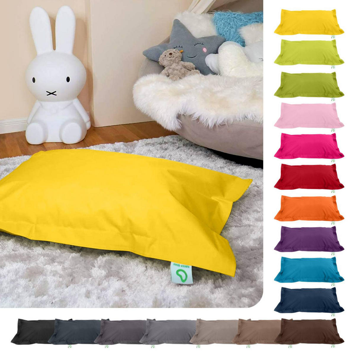 KINDER-SITZSACK 70x100cm - 70 Liter - Gelb, Textil (70/10/100cm) - Green Bean