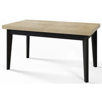 ESSZIMMERTISCH SKANDI, ausziehbarer Tisch: 120-160X80X78 cm, Farbe: HALIFAX, mit Holzbeinen in Farbe Schwarz - Schwarz/Naturfarben, Holzwerkstoff (120/80/78cm) - Alpi-Möbel
