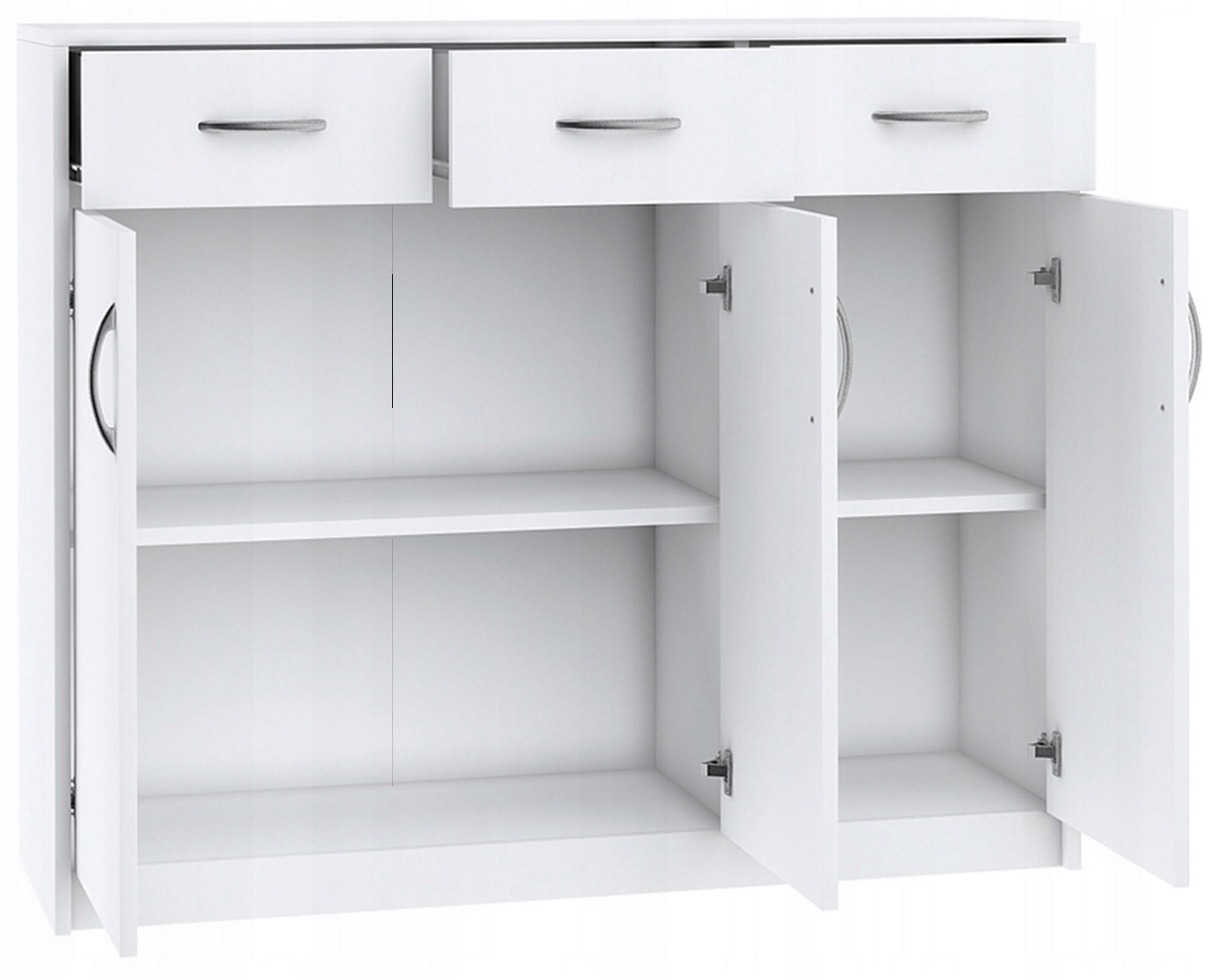 KOMMODE 3D3S Weiß 110/35/85 cm Sideboard - Weiß, Holzwerkstoff (110/85/35cm) - Matkam Möbel