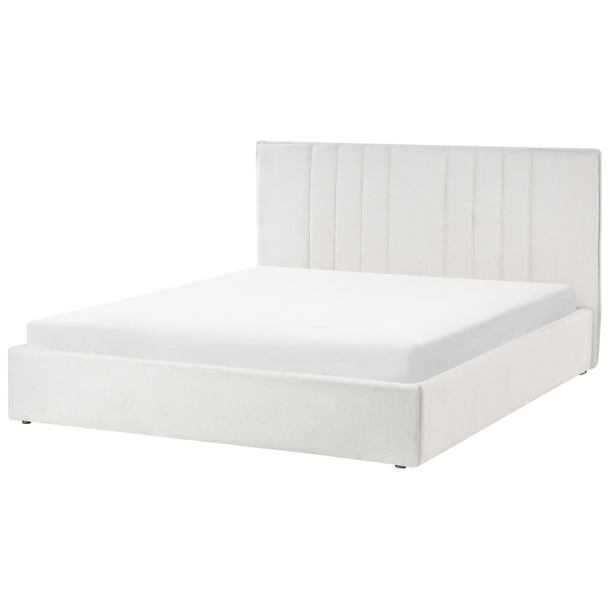 BETT mit Stauraum 160/200 cm Hellbeige Tarascon - Beige, Textil (160/200cm) - Beliani