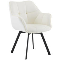 ESSZIMMERSTUHL Samt creme - Creme/Schwarz, Textil/Metall (60/81/59cm) - CLP