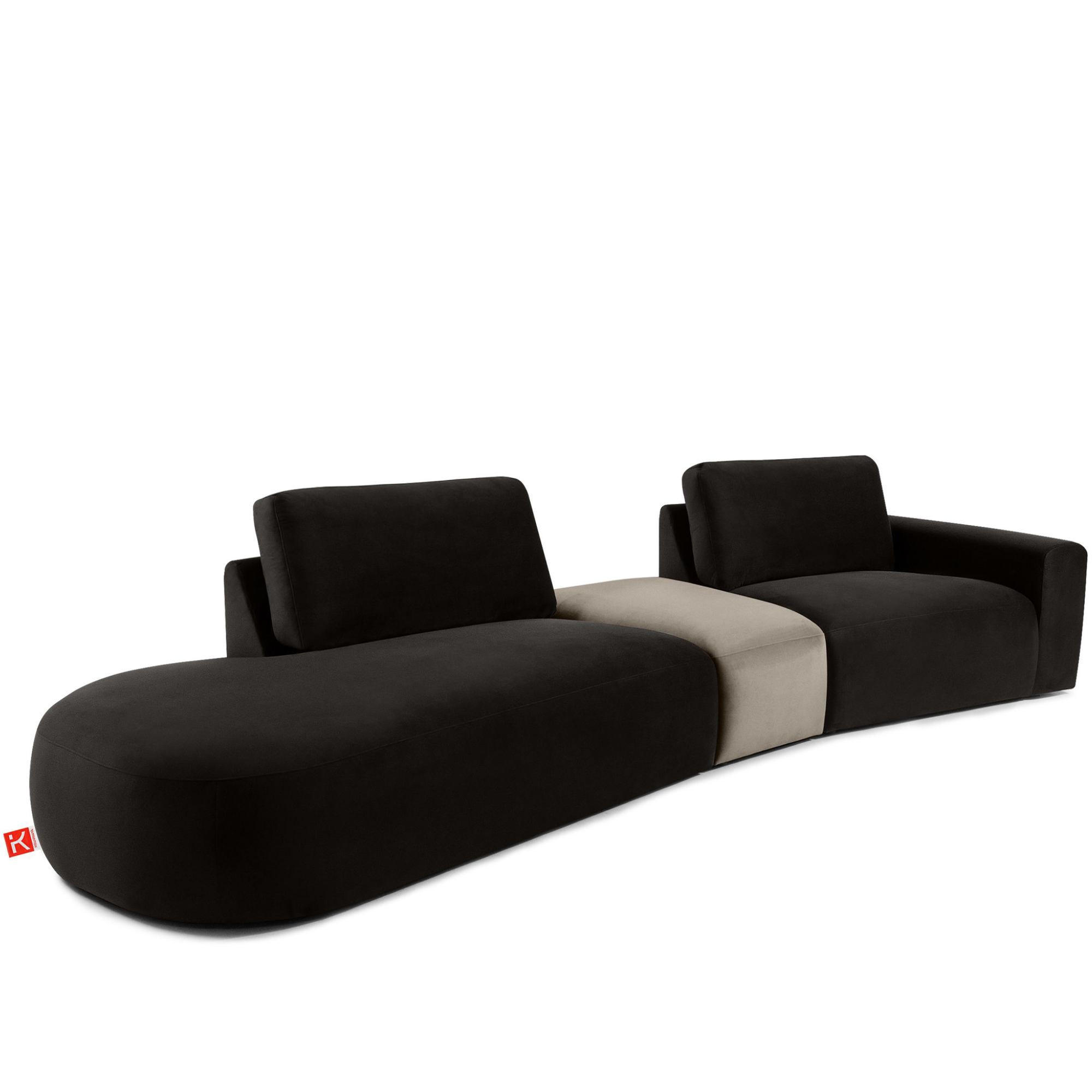 4-SITZER ECKSOFA ZUCCO Velour links, Braun - Braun, Textil (350/84/105cm) - KONSIMO®