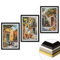 WANDBILDER 3er-Set - 40x60 cm Schwarzer Rahmen - Zitrusfrüchte im Garten - Schwarz, Kunststoff (40/60cm) - ArtPrintCave