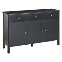 SIDEBOARD se 3 dveřmi Černý Olate - černá, kompozitní dřevo (120/75/39cm) - Beliani
