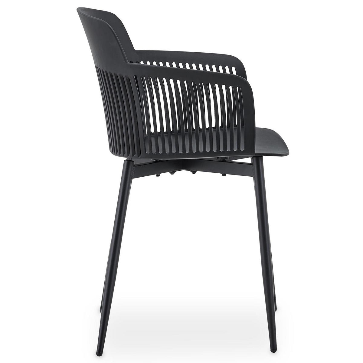 GARTENSTÜHLE MANTEY 4er-Set schwarz - Schwarz, Metall (59/81/52cm) - IDIMEX