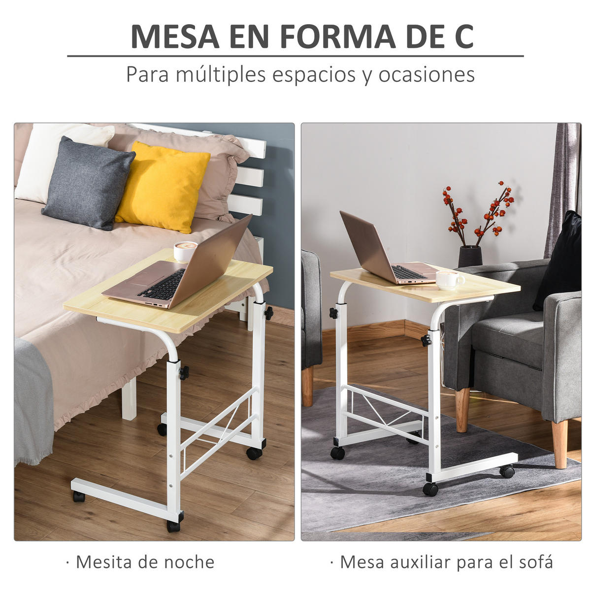 BÜROTISCH Weiß und Holz 1 Stück - Multicolor, Holzwerkstoff (120/49/60cm) - GiPP