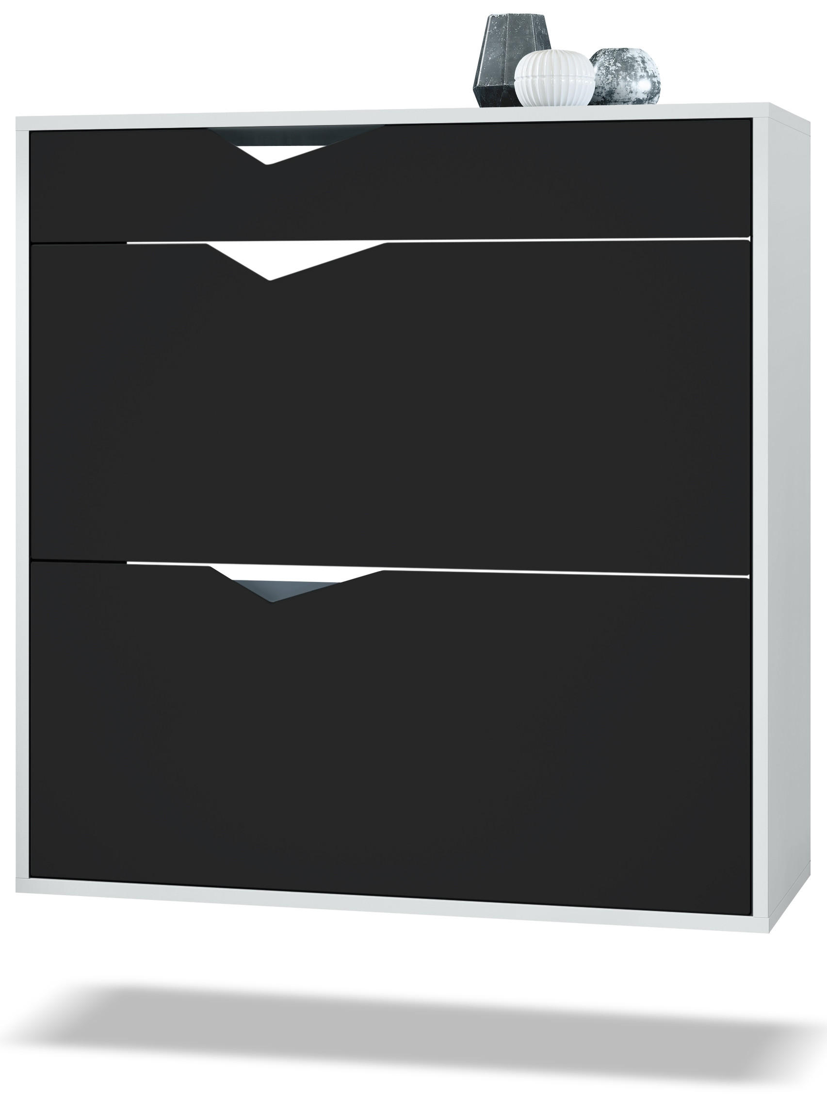 Vladon Schuhschrank Schwarz 85x87x33 cm