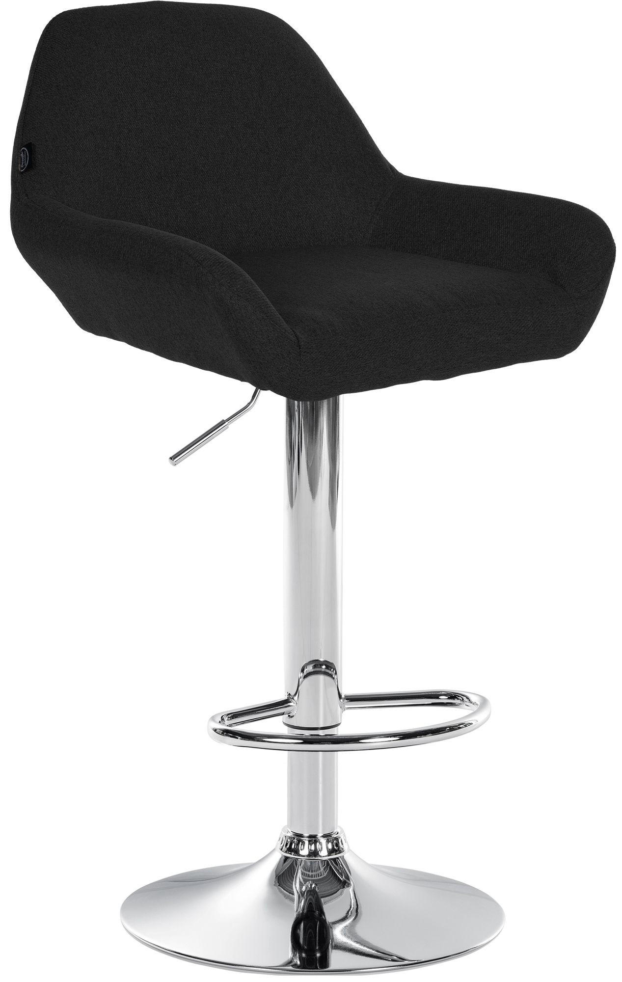 BARHOCKER Stoff Schwarz - Chromfarben/Schwarz, Textil/Metall (51/89/52cm) - CLP