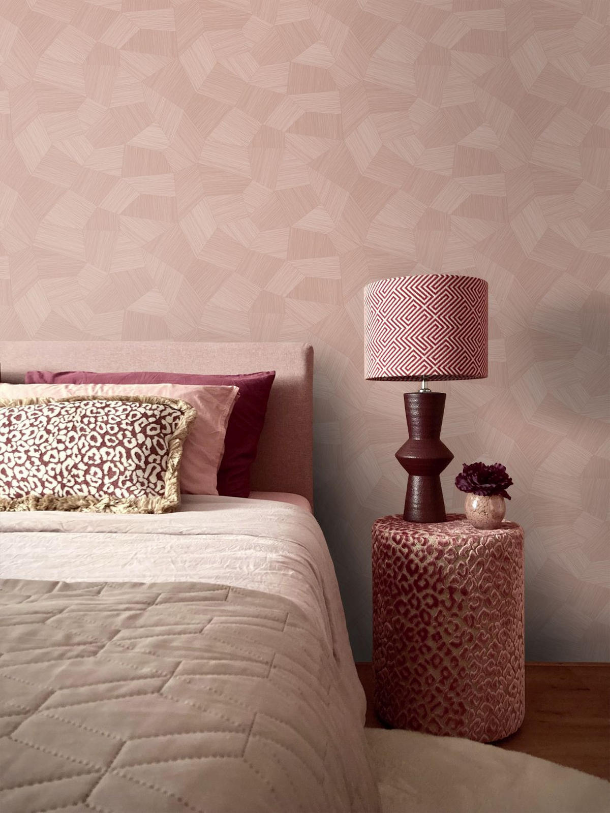TAPETE 3D-Muster 50 x 900 cm - Pink, Papier (50/900cm) - Origin Wallcoverings