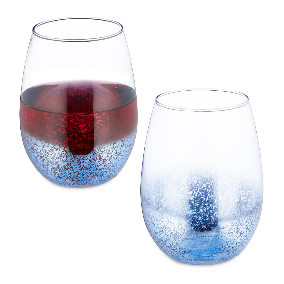 2xWEINGLÄSER - Multicolor, Glas (0.5L) - Relaxdays