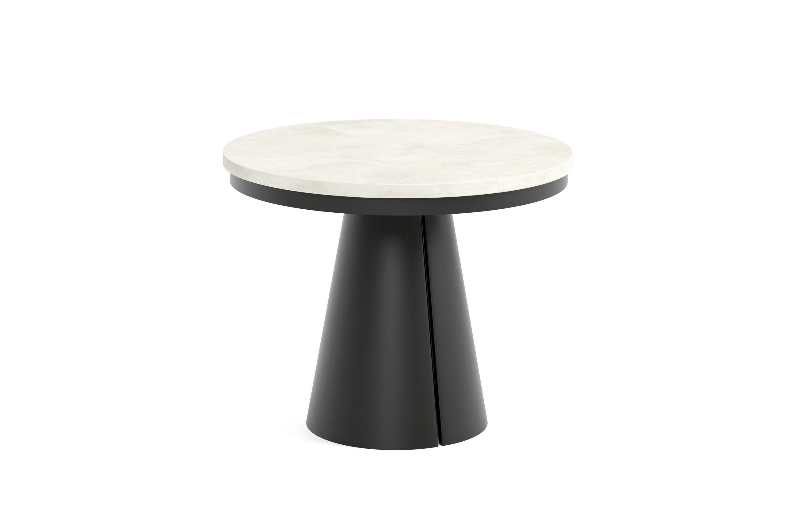 ESSTISCH CALMA Bis - Creme/Schwarz, Holzwerkstoff/Metall (100/100/76cm) - Meblini