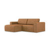 ECKSOFA Links Strukturstoff Stoff Orange - Terra cotta/Schwarz, Kunststoff/Textil (167/224cm) - Makamii
