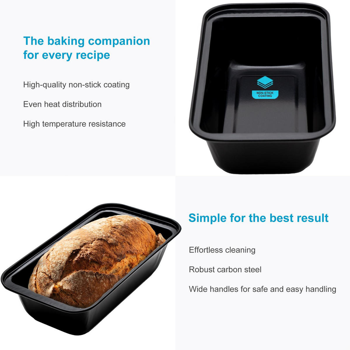 BACKFORM 750 g Brot - Schwarz, Kunststoff (13/6/25.5cm) - Intirilife