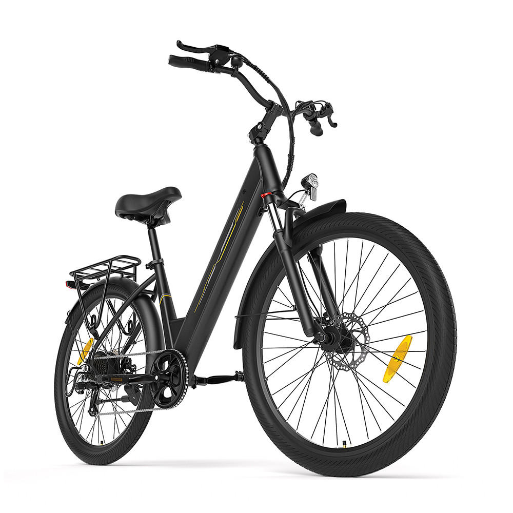 E-BIKE – 100 km Reichweite, 250W Motor, Komfort & Sicherheit im Alltag - Schwarz, Metall (85cm) - Touroll