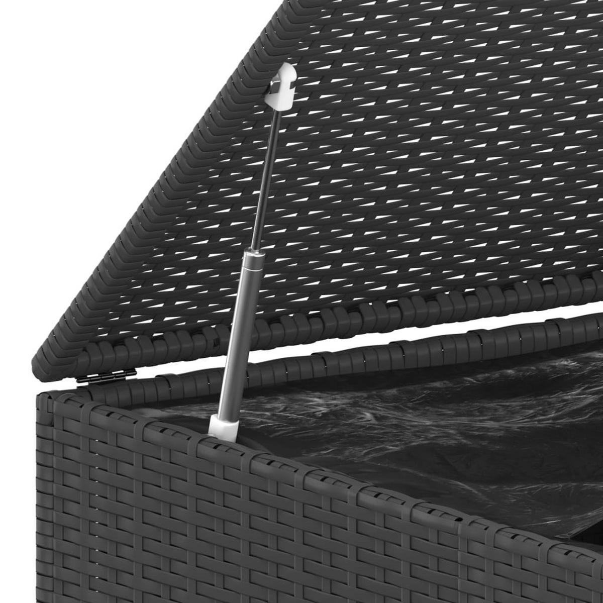 GARTEN-KISSENBOX PE Rattan 145x100x103 cm Schwarz - Schwarz, Kunststoff (145/103/100cm) - furnicato
