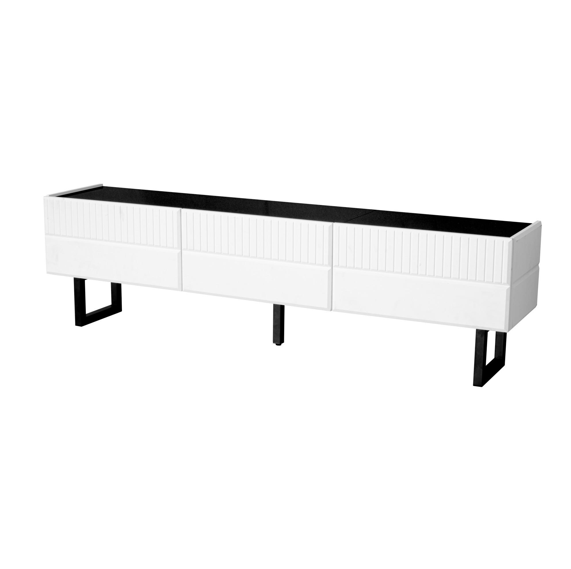 WOHNZIMMERMÖBEL-SET TV-Schrank und Couchtisch Schwarz/Weiß 2-tlg. - Schwarz, Holzwerkstoff (50.5/41/110cm) - Beauniv