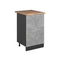 SPODNÍ SKŘÍŇKA KUCHYŇSKÉ LINKY R-Line, Beton/Antracit, 50 cm pracovná doska Dub Goldkraft - šedá/antracitová, kompozitní dřevo (50/81.6/60cm) - Vicco