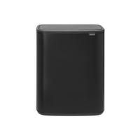 MÜLLEIMER Hochwertiger Mit Touch Öffnung 2 x 30 Liter 65,6 x 54,5 x 31 cm Schwarz - Schwarz, Metall (54.5/65.6/31cm) - PROREGAL