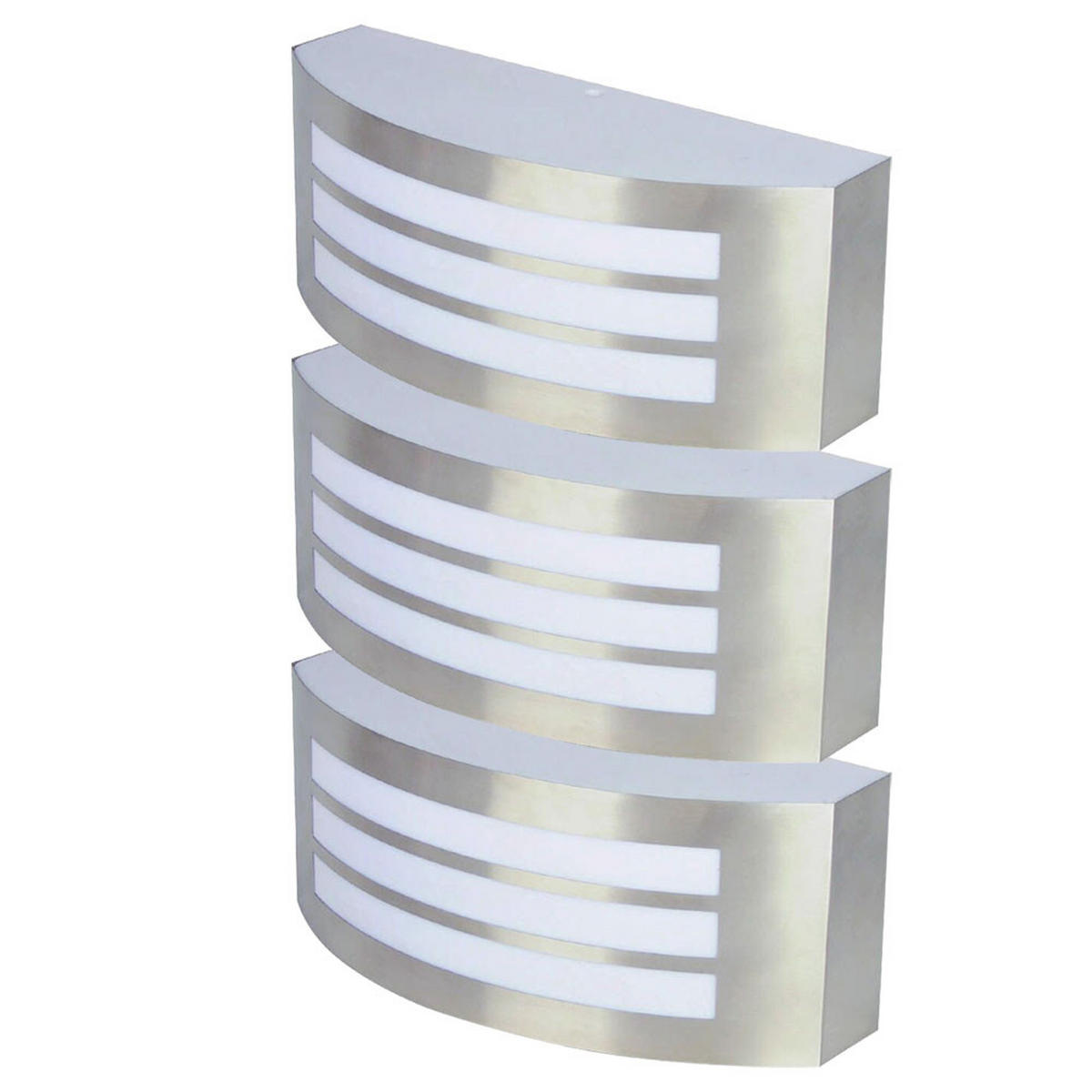 AUSSEN-WANDLEUCHTE Edelstahl Silber 3er Set - Silberfarben, Metall (25/9/25cm)