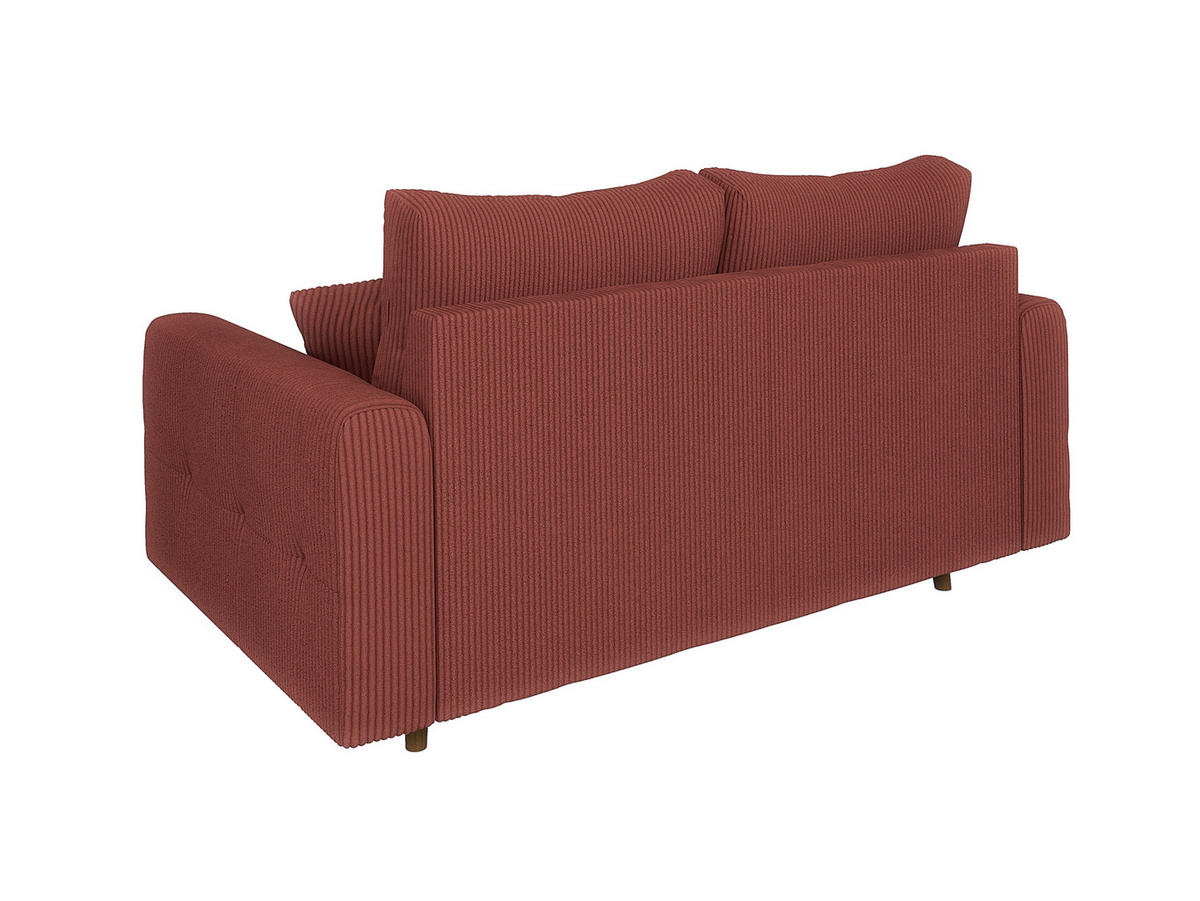 2-SITZER-SOFA Alma Terrakotta Cord - Terracotta/Braun, Holz/Textil (150/81/93cm) - S-Style Möbel