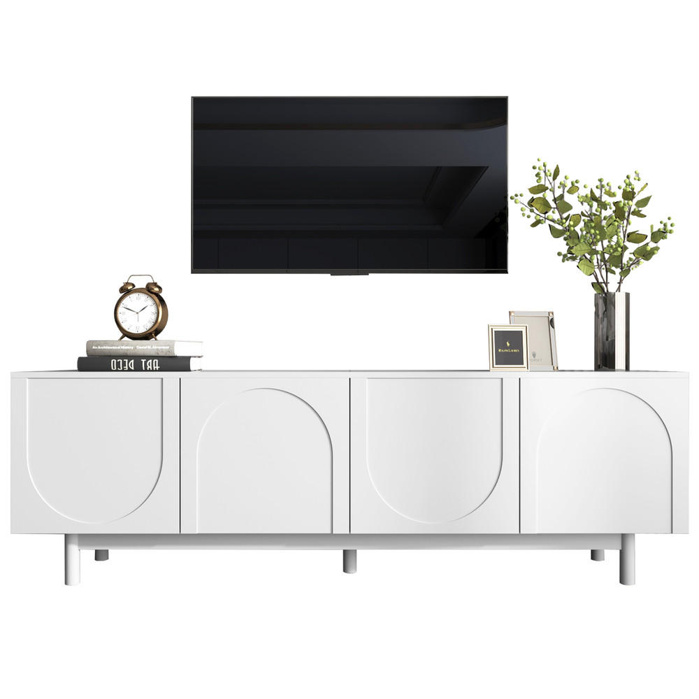 COMODA TV 175x38x56cm Alba cu rafturi reglabile