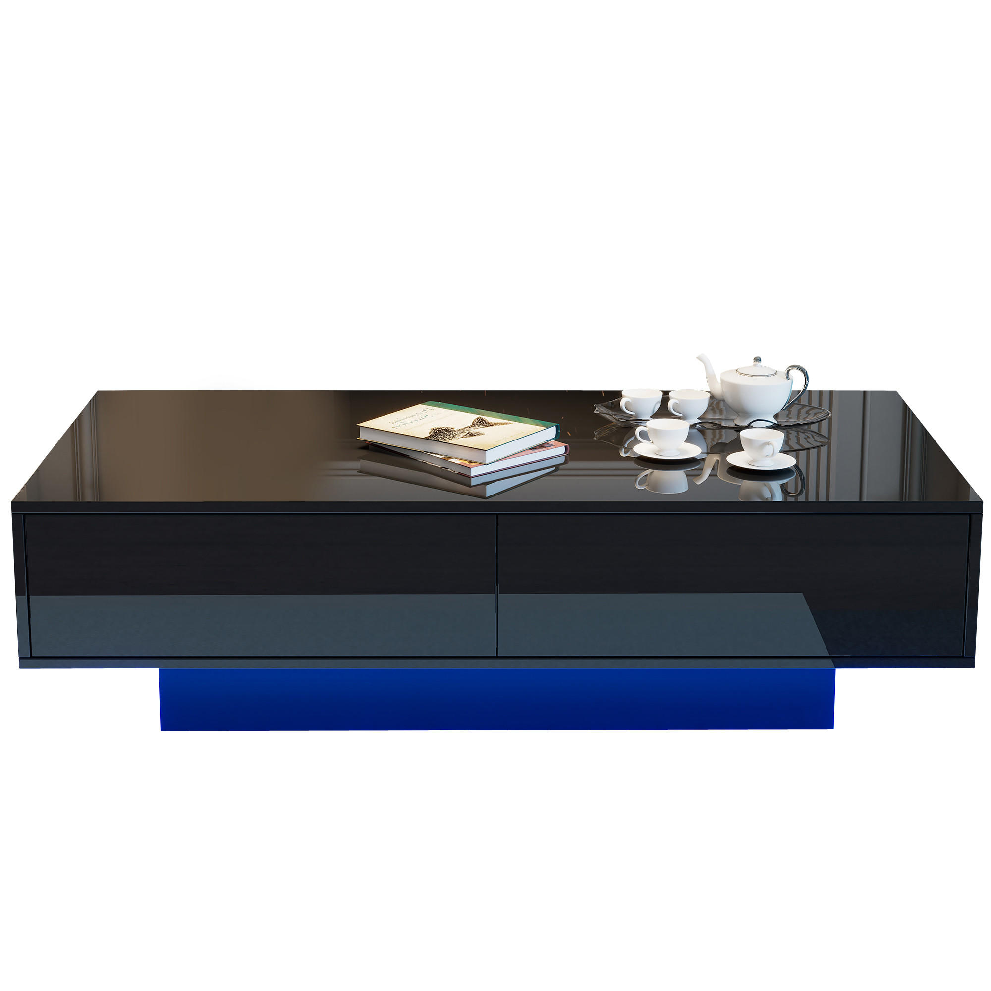 Pangivo Couchtisch Schwarz 115x34x55 cm