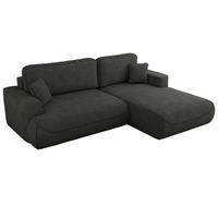 ECKSOFA OVO L Dunkelgrau Struktur - Rechts Seite - Dunkelgrau/Schwarz, Kunststoff/Textil (195/271cm) - MKS