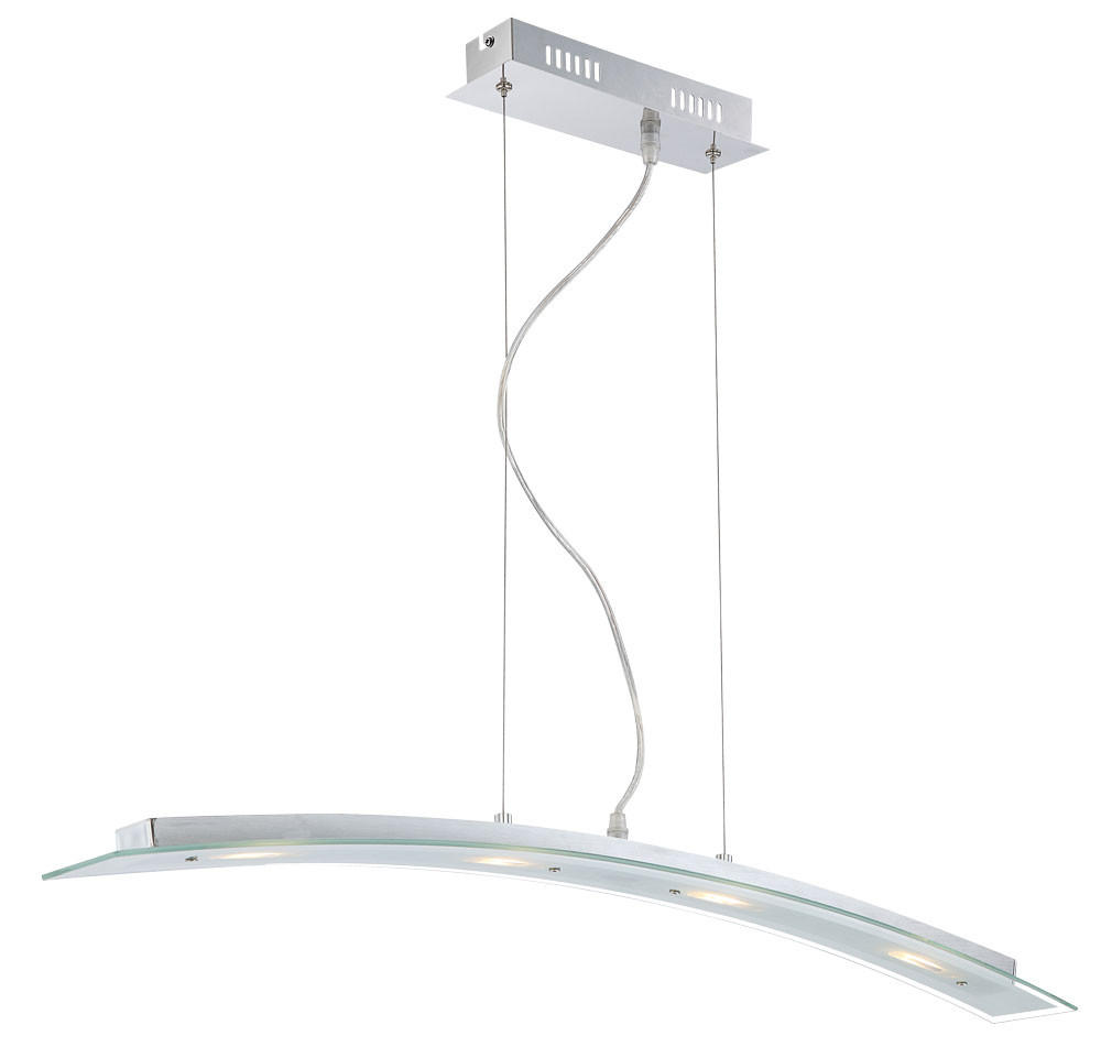 LED HÄNGELEUCHTE Glasplatte Weiß - Weiß, Glas (86/9/120cm) - Globo Lighting