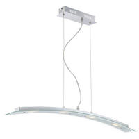 LED HÄNGELEUCHTE Glasplatte Weiß - Weiß, Glas (86/9/120cm) - Globo Lighting