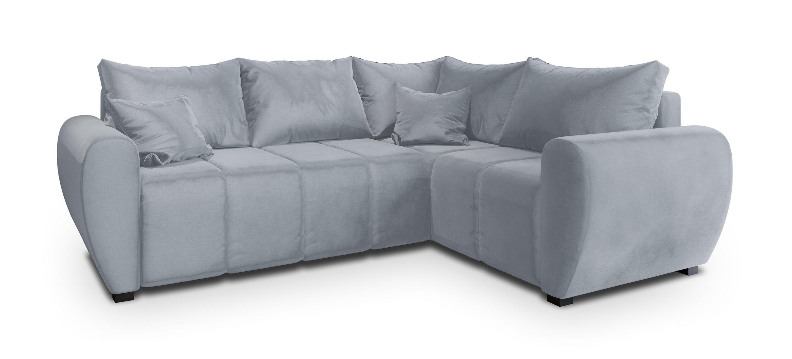 ROHOVÁ SEDAČKA MADISON světle šedá - černá/světle šedá, dřevo/textil (235/175cm) - MASSENO