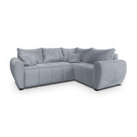 ROHOVÁ SEDAČKA MADISON světle šedá - černá/světle šedá, dřevo/textil (235/175cm) - MASSENO