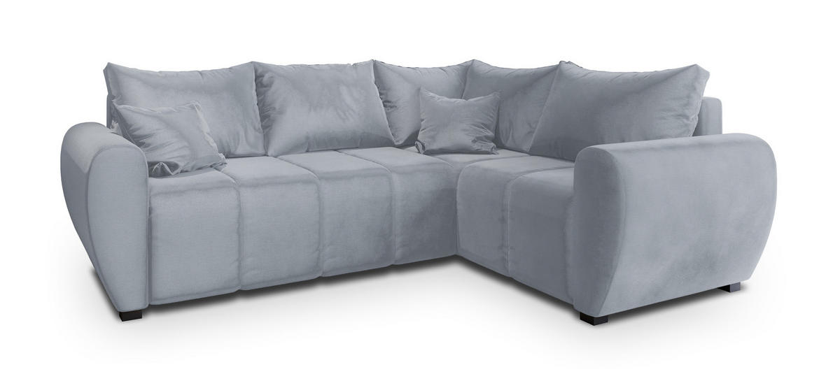 ROHOVÁ SEDAČKA MADISON světle šedá - černá/světle šedá, dřevo/textil (235/175cm) - MASSENO