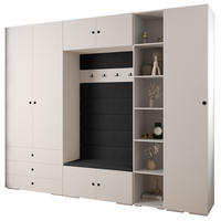 GARDEROBEN-SET 236,7/290/47 - Schwarz/Weiß, Holz/Kunststoff (290/236.7/47cm) - Abiks Möbel
