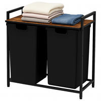 WÄSCHEKORB, schwarz 73x33x72 cm - Schwarz, Holzwerkstoff (73/72/33cm)