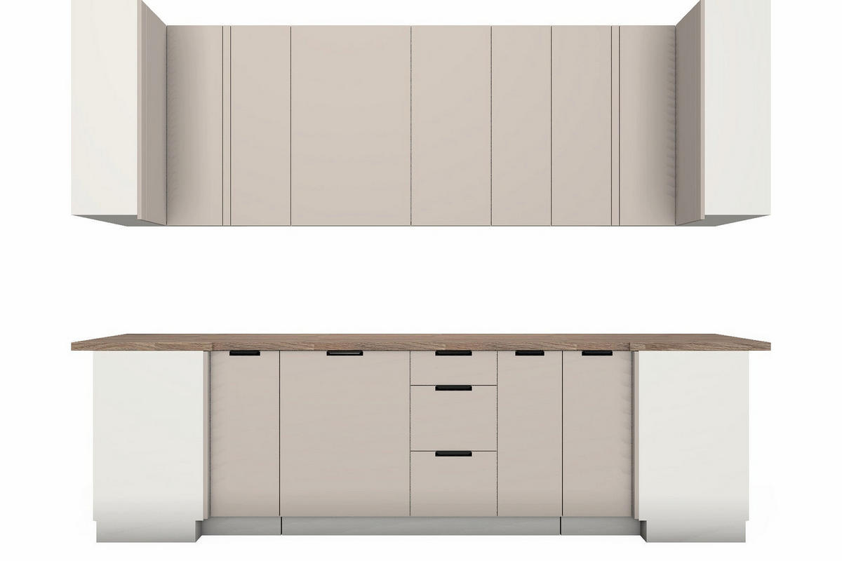 U-KÜCHE Sorento Beige & Weiß – 318 × 239 × 239 cm – KÜ-SORENTO4-001 - Beige, Holzwerkstoff (318/247/239cm) - ROYAL24_MARKT