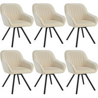 ARMLEHNSTUHL drehbarer 6er Set Snug 58 x 58 x 82 cm creme - Creme, Textil (58/82/58cm) - tectake