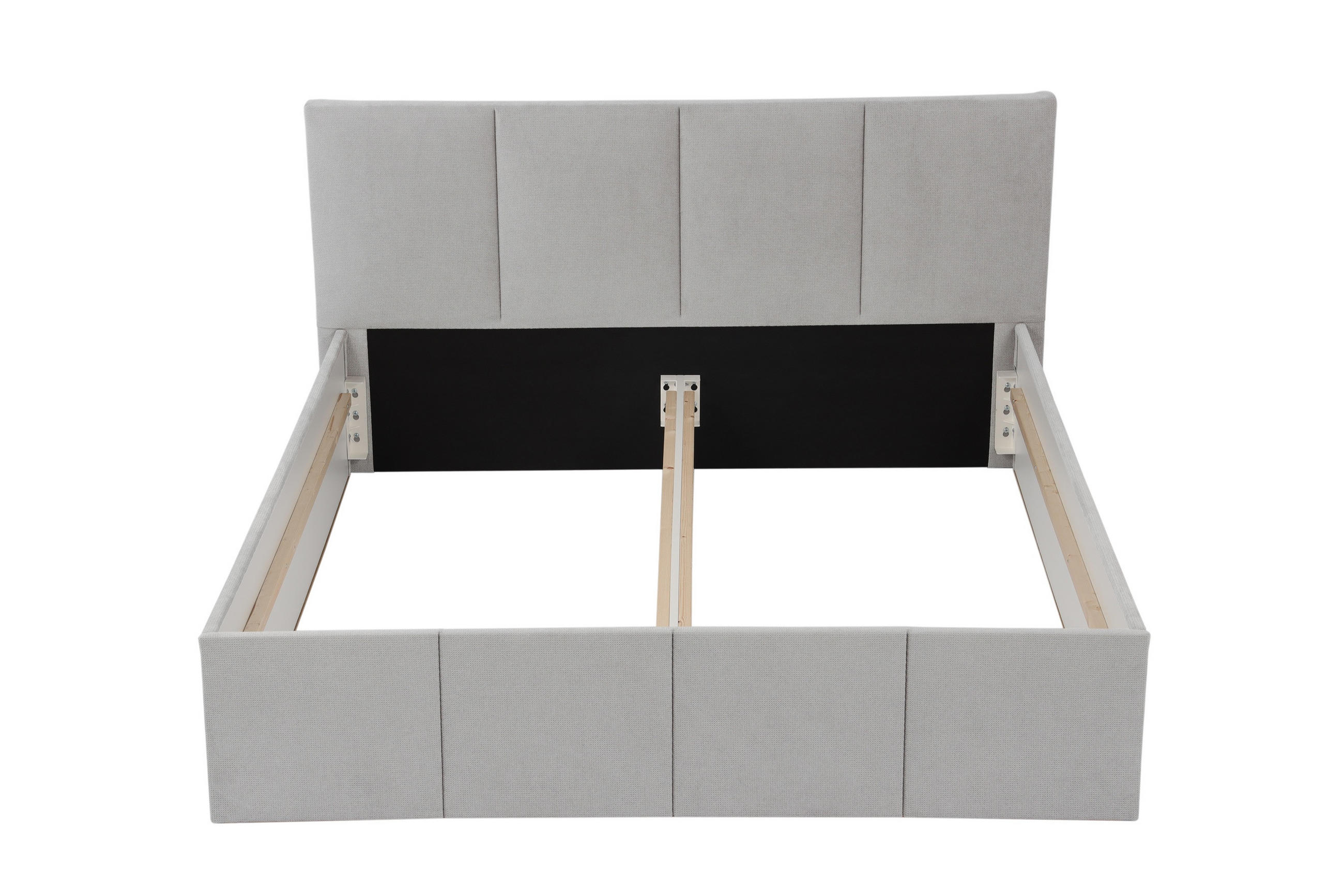 POLSTERBETT Dalas Grau 200 x 200 x 40 cm Stauraum Ohne Matratze und Lattenrost - Hellgrau, Holz (200/200cm) - Halmon Schlafkomfort Betten 