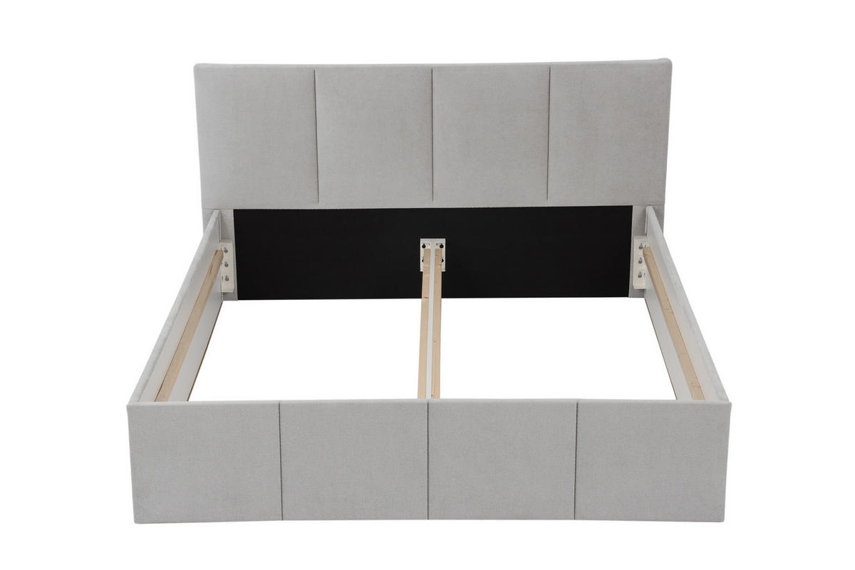 POLSTERBETT Dalas Grau 180 x 200 x 40 cm Stauraum Ohne Matratze und Lattenrost - Hellgrau, Holz (180/200cm) - Halmon Schlafkomfort Betten 