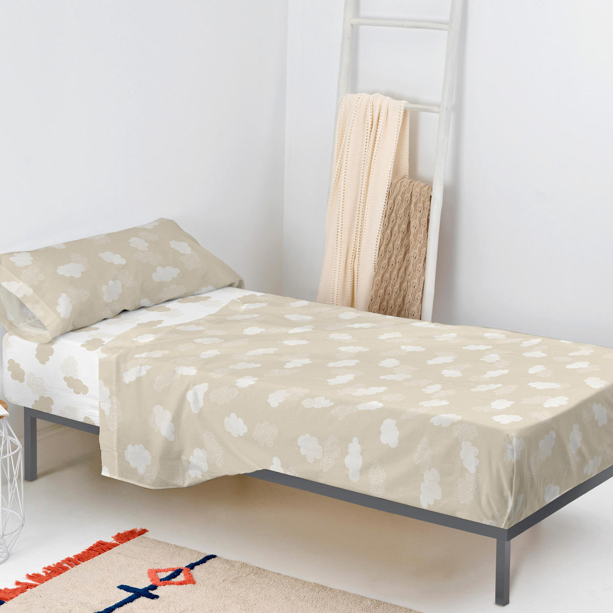 BETTWÄSCHE 2er-Set teiliges clouds 180x270 cm beige - Beige, Textil (180/270cm) - Happy Friday